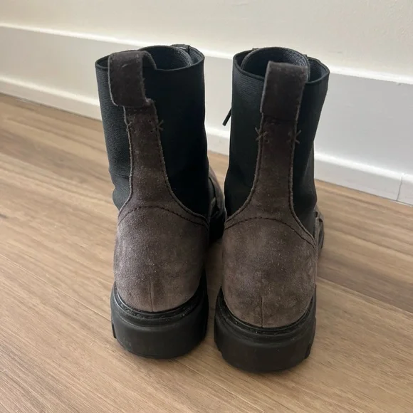 Rag & Bone Suede Grey Combat Boots - Picture 2 of 7
